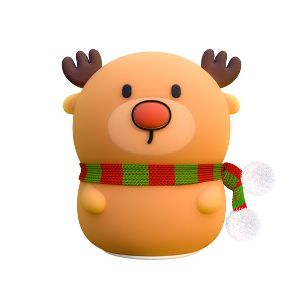 Christmas Reindeer Silicone LED Night Light-3 Warm Light Modes Rechargeable
