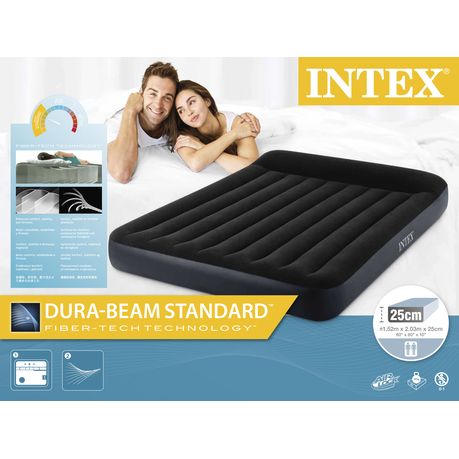 Intex queen pillow rest 2025 classic airbed with pump