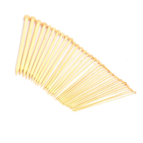 Knitting Needles 36Pcs Single Pointed Bamboo Set image