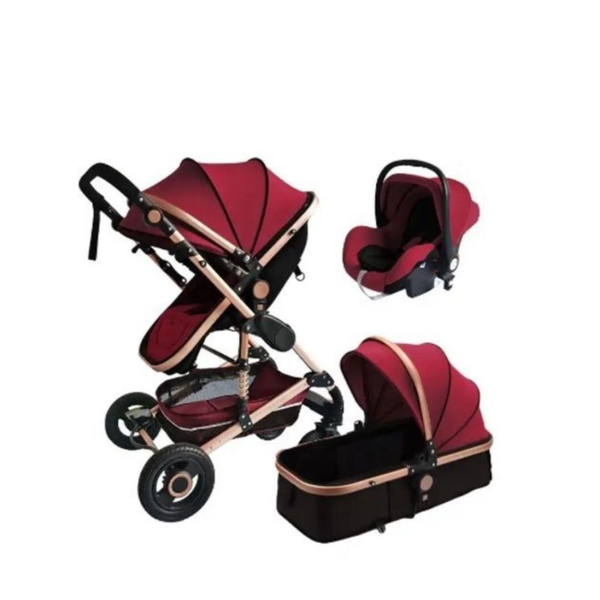 Baby Stroller 3 in 1 Newborn Baby Carriage - Red