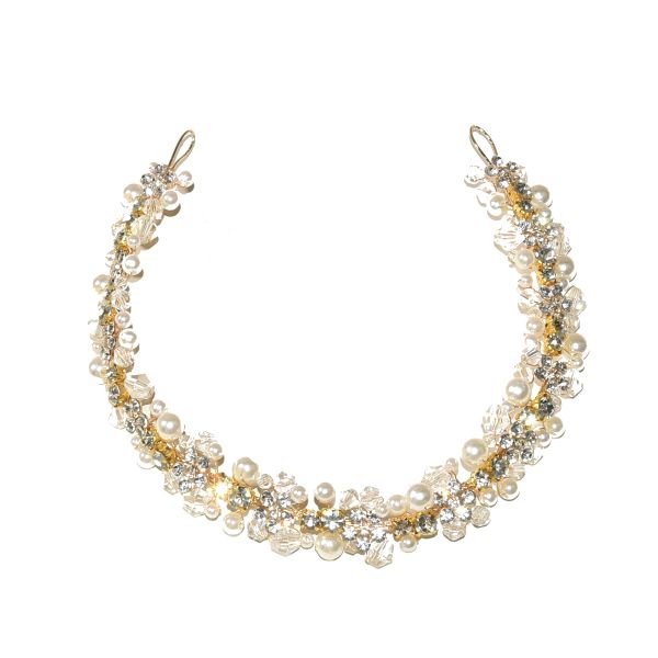 Pearl and Crystal Headband for Brides, Elegant Hair Accessories, Rhinestone