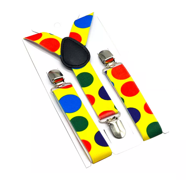 DeBlequy - Polka Dot Clown Circus Suspenders Braces - Multicolour