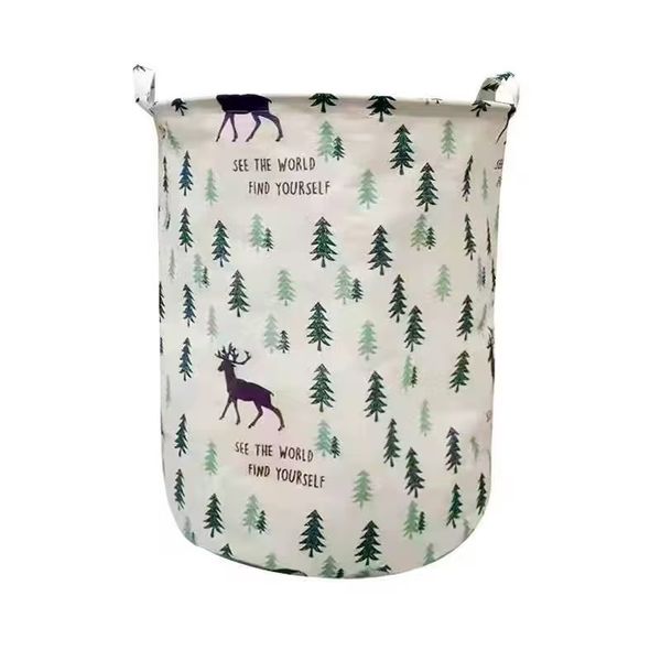 White-Green Leaf Plush Fabric Round Clothes Pins
