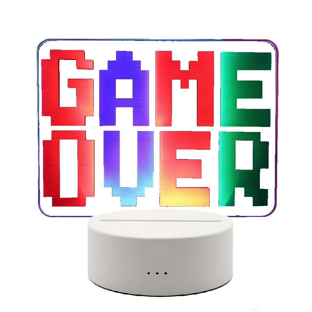 3D LED: Game Over Multicolor illusion Lamps Light|Smart Touch|Remote