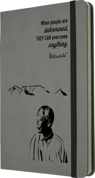 Mandela Eco Notebook, A5, Determined - Grey