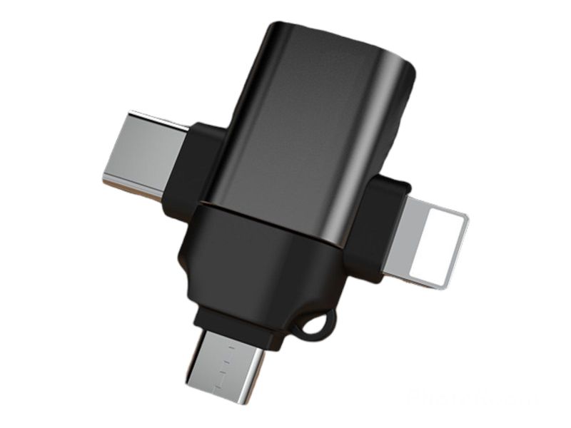 3 in 1 OTG Adapter USB to Micro USB/Type C/Lightning On The Go Converter
