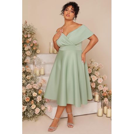 Quiz Ladies Curve Sage Midi Skater Dress Shop Today. Get it Tomorrow takealot