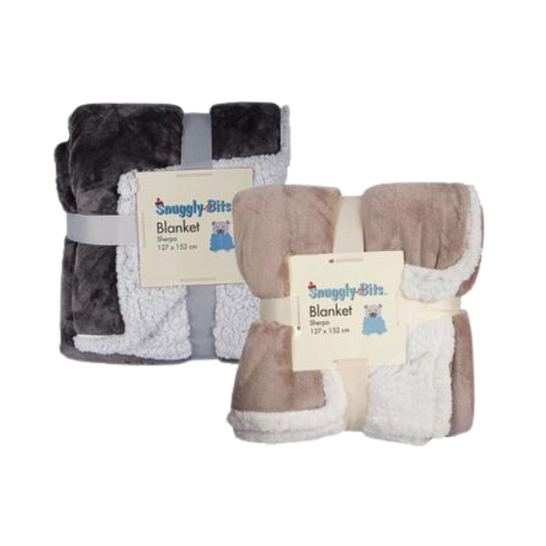 2x Blanket Flannel Sherpa 127x152cm