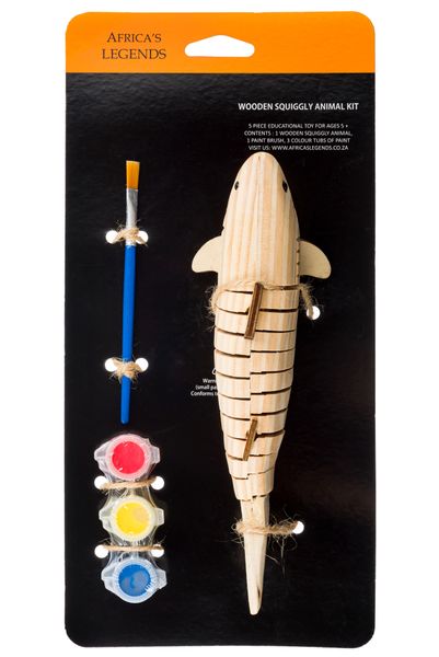 Africa's Legends - Wooden Squiggly Animal Kit For Children - Shark