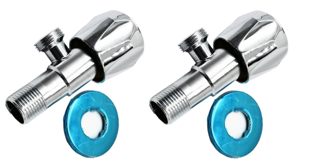 Pressure Angle Valve Metal 15 x 15mm - for Plumbing Systems x2