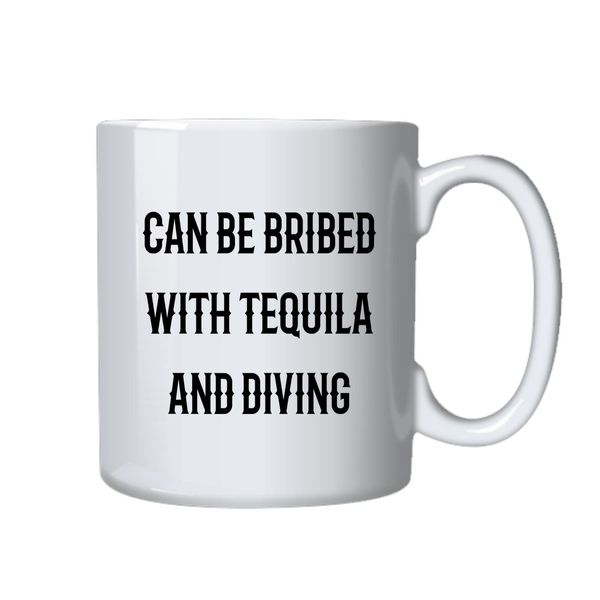 Tequila and Diving Coffee Mug - Best Novelty Funny Cup Gift Idea for