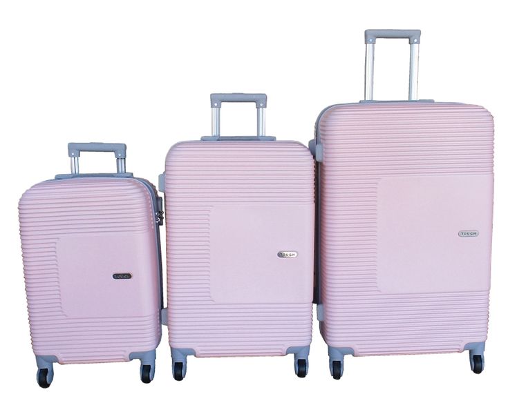 Light Pink ABS 3Piece Luggage Set Durable Stylish 360 Spinner Wheels