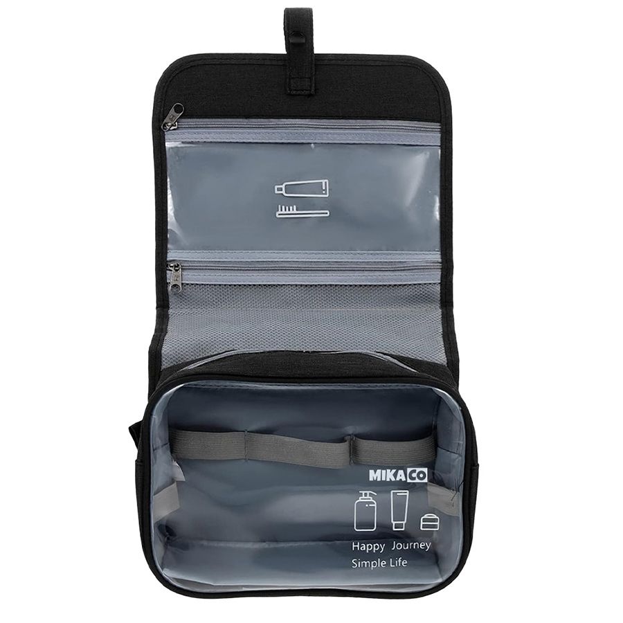 MIkaco Waterproof Foldable Wet & Dry Cosmetic Bag with Hooks