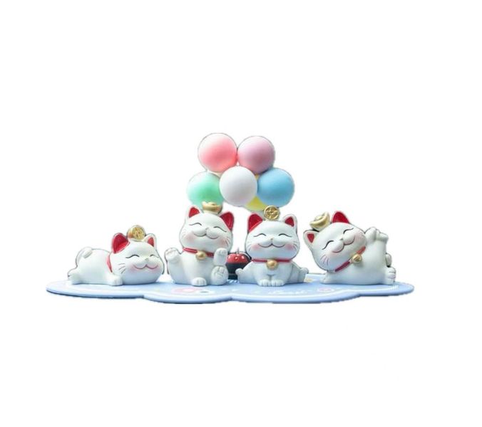 Automotive Decorative Lucky Cat Dashboard Decoration with Balloons