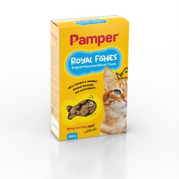 Pamper Royal Fishies Cat Biscuits Original 250g
