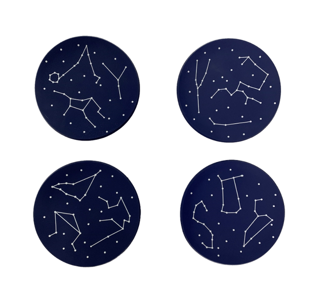 Round PVC Magnetic Coasters - Set of 4 (Star Constellations)
