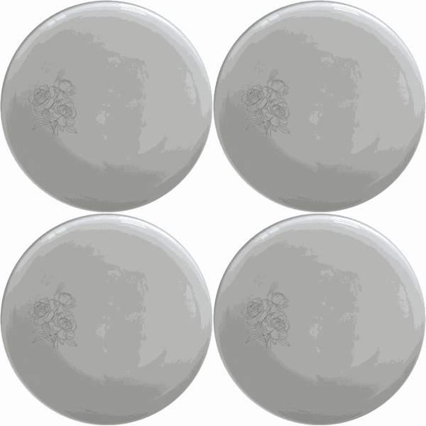 Bold Coral Peonies Dinner Plate Set of 4 - Range 2