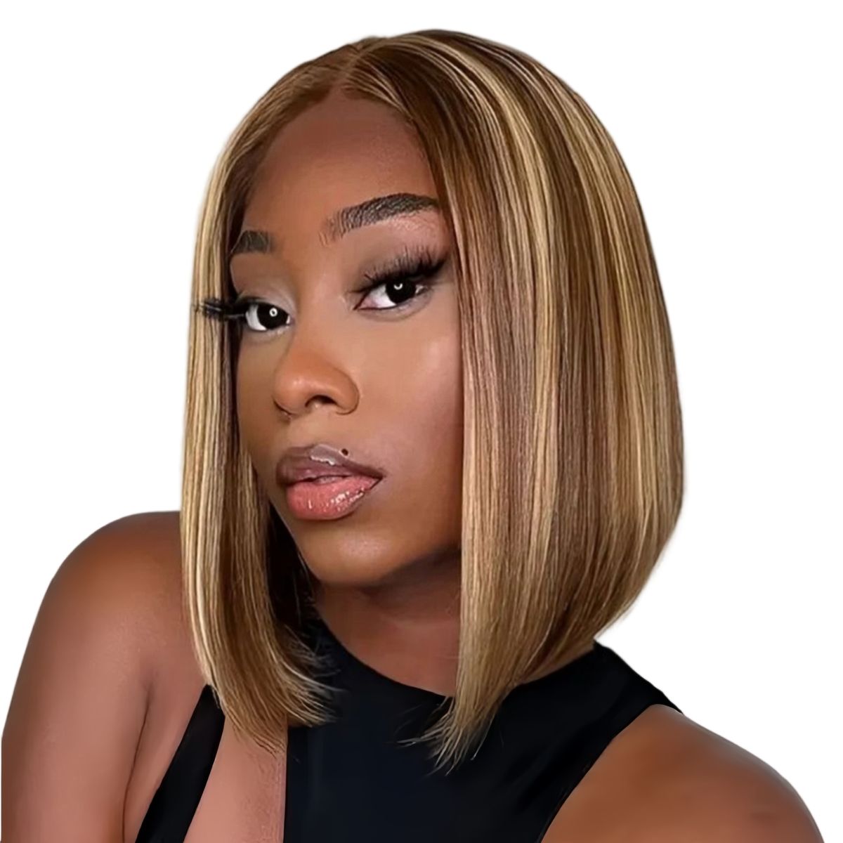 Marigold 10-inch Piano Full Frontal Straight Wig Human Hair