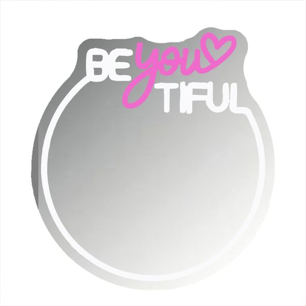 Beautiful Mirror Neon Sign,Pink and White Neon Sign,