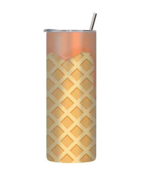 Sugar Cone 20 Oz Tumbler with Lid Straw Ice Cream Pattern Graphic Gift 218