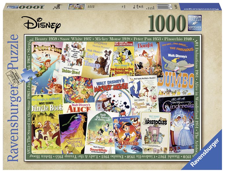 Ravensburger 1000 Piece Puzzles-Disney Vinatge Movie Poster