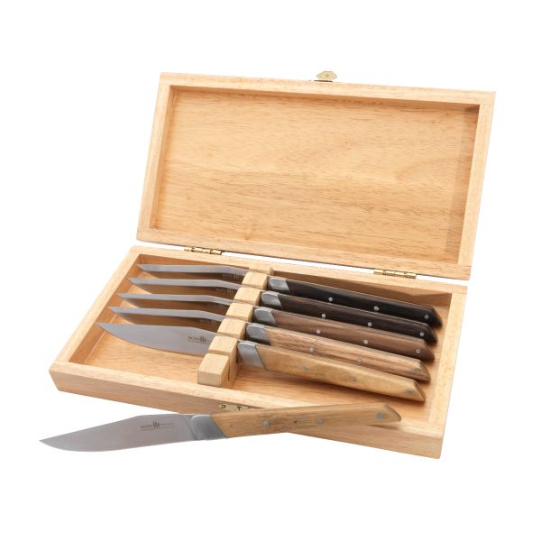 SOLA Signature Steak Knife Set - 6 Pieces in Wooden Box