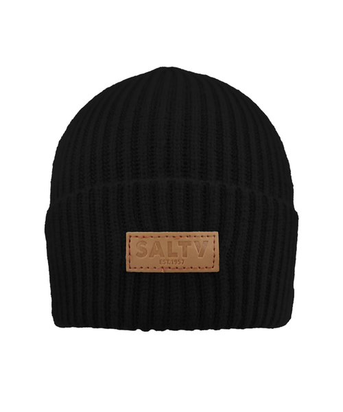Rib Knit Beanie - Black image