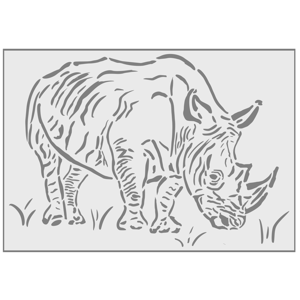 Beautiful Africa Black Rhino Stencil (40cm)