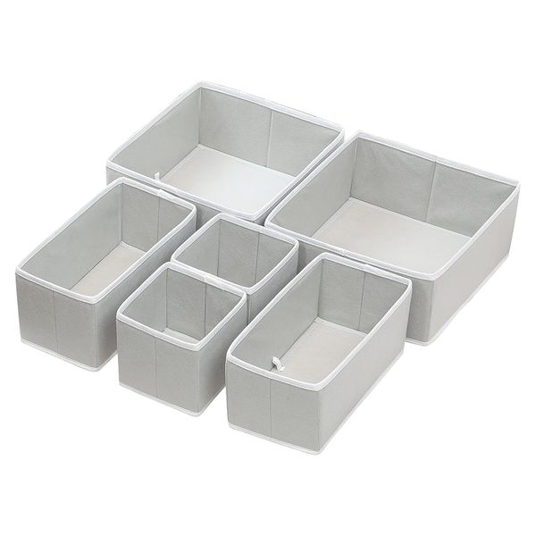 Non-Woven Collapsible Storage Boxes Drawer Organiser - Set of 6