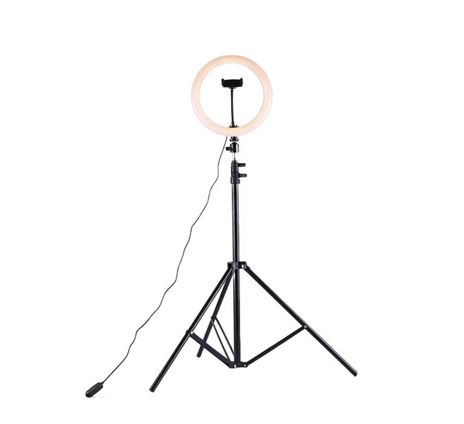 2 in 1 Rotatable Studio LED Ring Light with Tripod Stand - 3 Lighting Mode
