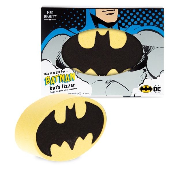 DC Batman Bath Fizzer by Mad Beauty 130g Bath Bomb Cedarwood &amp; Lime Scented