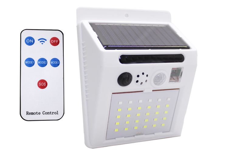 120-Day Standby Solar Sound and Light Alarm Lamp - Remote Controlled