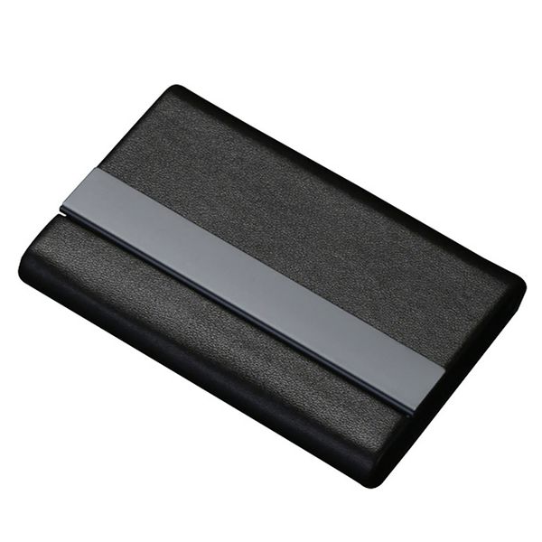 Men's Microfiber Leather Business Card Holder - Black Matte
