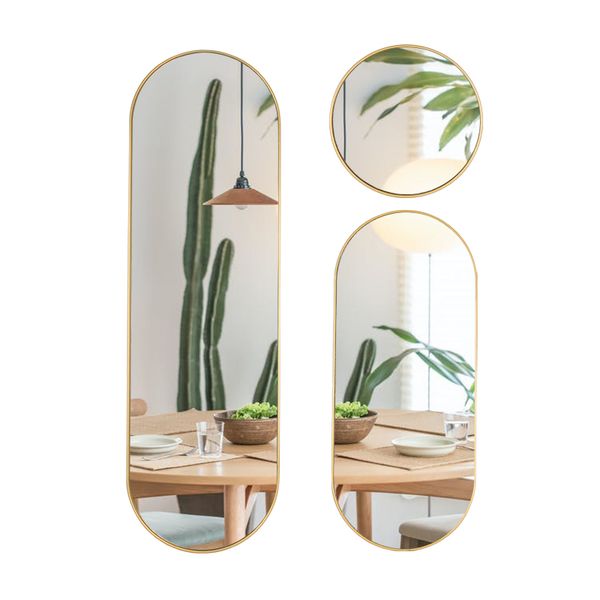 Gold Metal Frame 3-in-1 Wall Mirror Set - Modern Decorative Design