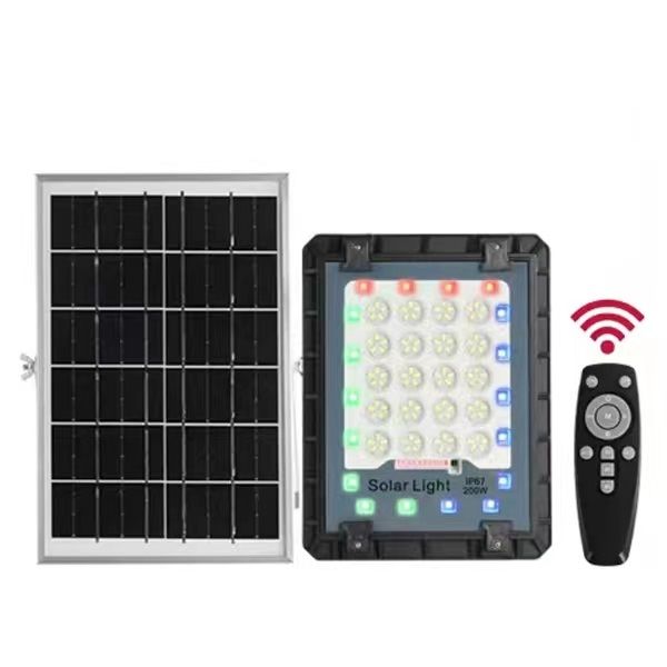 IP67 Rechargeable Outdoor Solar LED Flood Light 200W -RGB