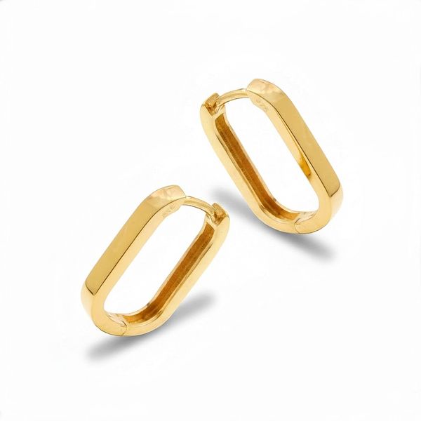 Morrisons Pair of Aria 9k Yellow Gold Squared Huggie Earrings