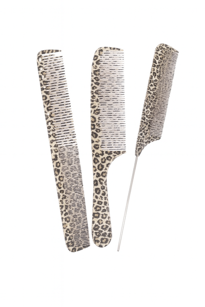 3 Piece - Hair Cutting &amp; Styling Comb Set - Brown