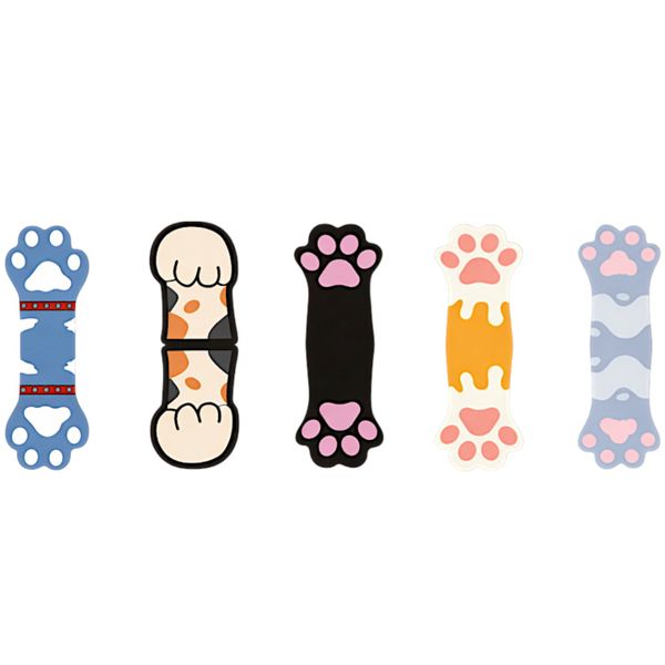 Cute Magnetic Cat Paw Bookmark Set - Creative Foldable Page Marker Tabs
