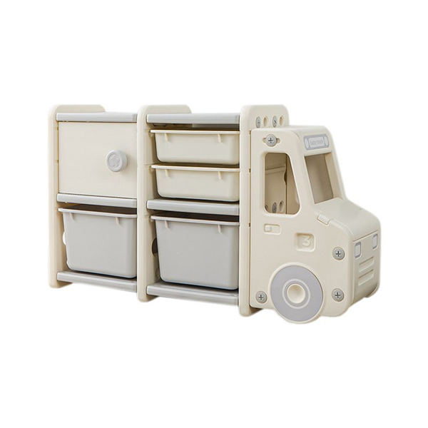 Kids Cabinet Car Shape Storage Shelf Organizer - White