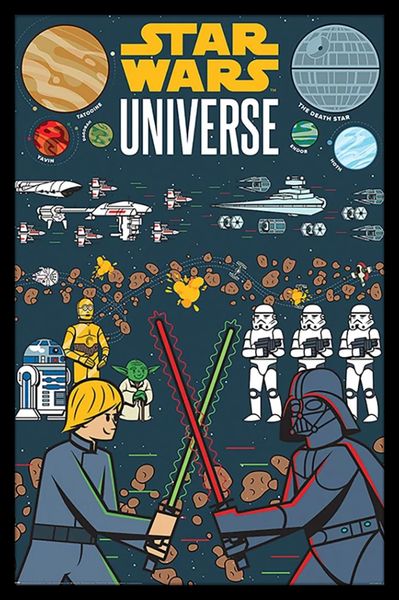 Star Wars (Universe Illustrated) Poster With Bla image