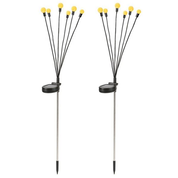 Solar Garden Lights - 2 Pack 12 Led Solar Firefly Compatible with Universal