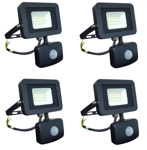 JB Luxx High-Quality 30W LED Flood Light with Motion Sensor - Set of 4