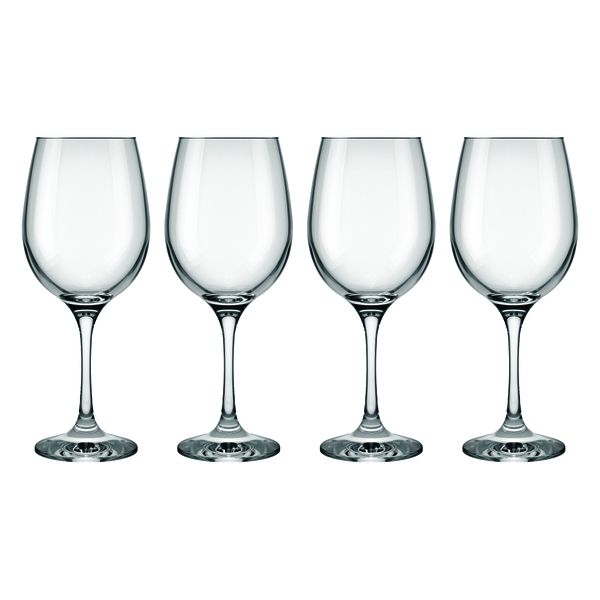 Consol Lyon Stem Red Wine Glass 4 Pack, (490ml)