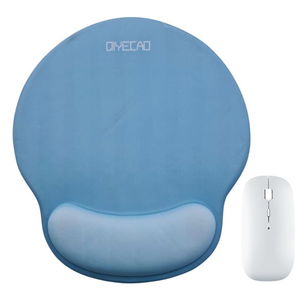 LD Ergonomic Sea Blue Mouse pad and Wireless Mouse