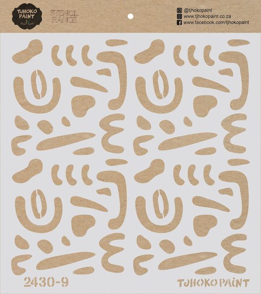 Tjhoko Paint Stencil - 30x30cm - Twirly-Wirly