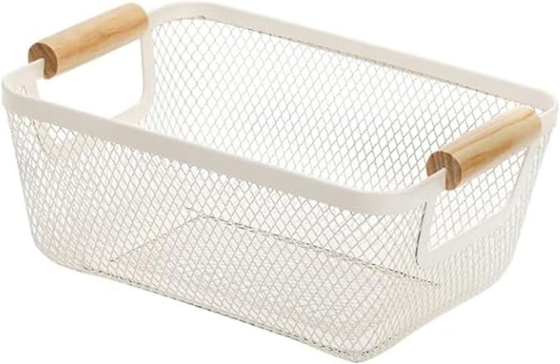 Metal Mesh Basket with Wood Handle