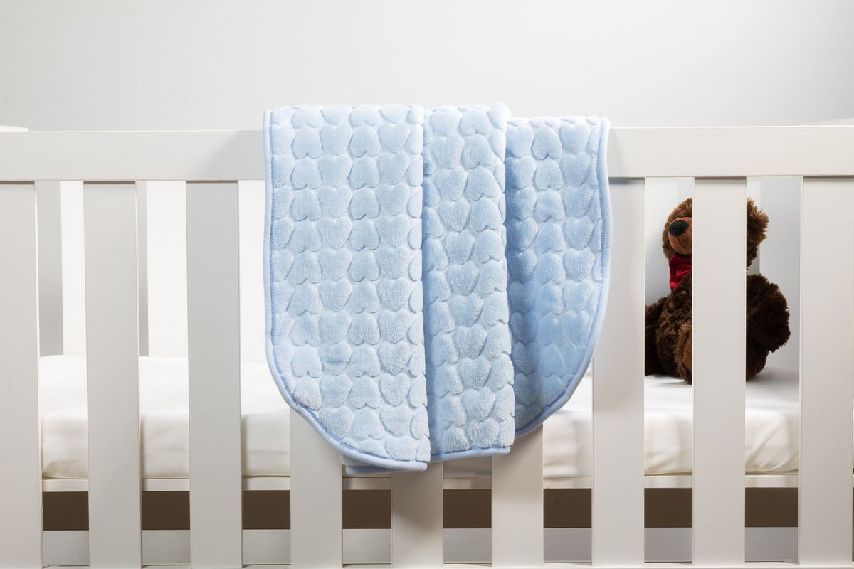 Sesli Mink Embossed Baby Blanket Blue Heart Pattern Shop Today. Get