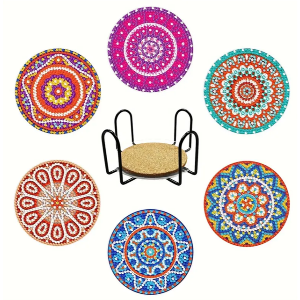 DIY 6 Piece Diamond Painting Coasters