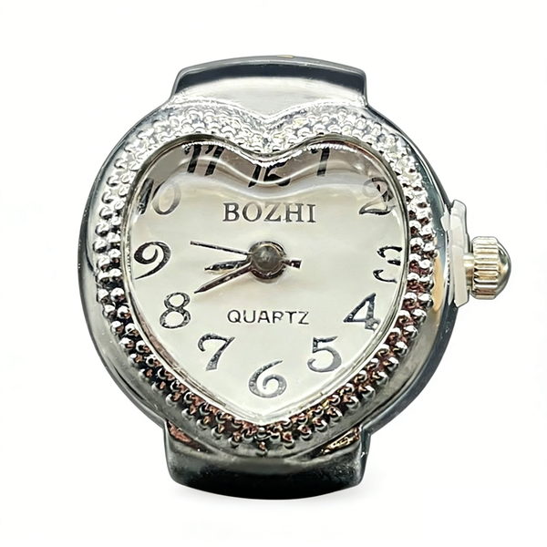 ZELTRYN Trendy Heart-Shaped Quartz Ring Watch