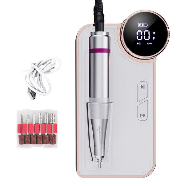 BQ-109 Rechargeable Mobile Nail Drill Machine - White/G-35000RPM